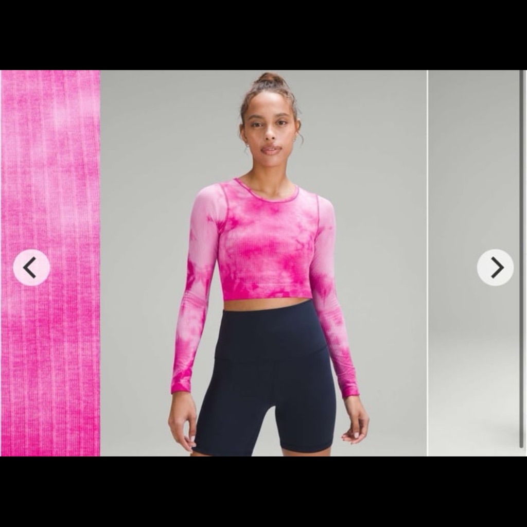 Lululemon Ebb To Street Long-Sleeve Shirt *Marble Dye Sonic Pink
